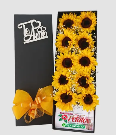 017-Caja de girasoles con tapa y pin